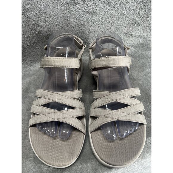 Skechers Women’s 10 The Go Flex Finest Strappy Sandals Beige Adjustable Cushion - Picture 2 of 8